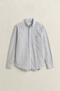 Gant Classic Poplin Check Button-Down Shirt Taupe Beige