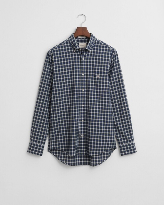 Gant Classic Poplin Tartan Check Button-Down Overhemd College Blue