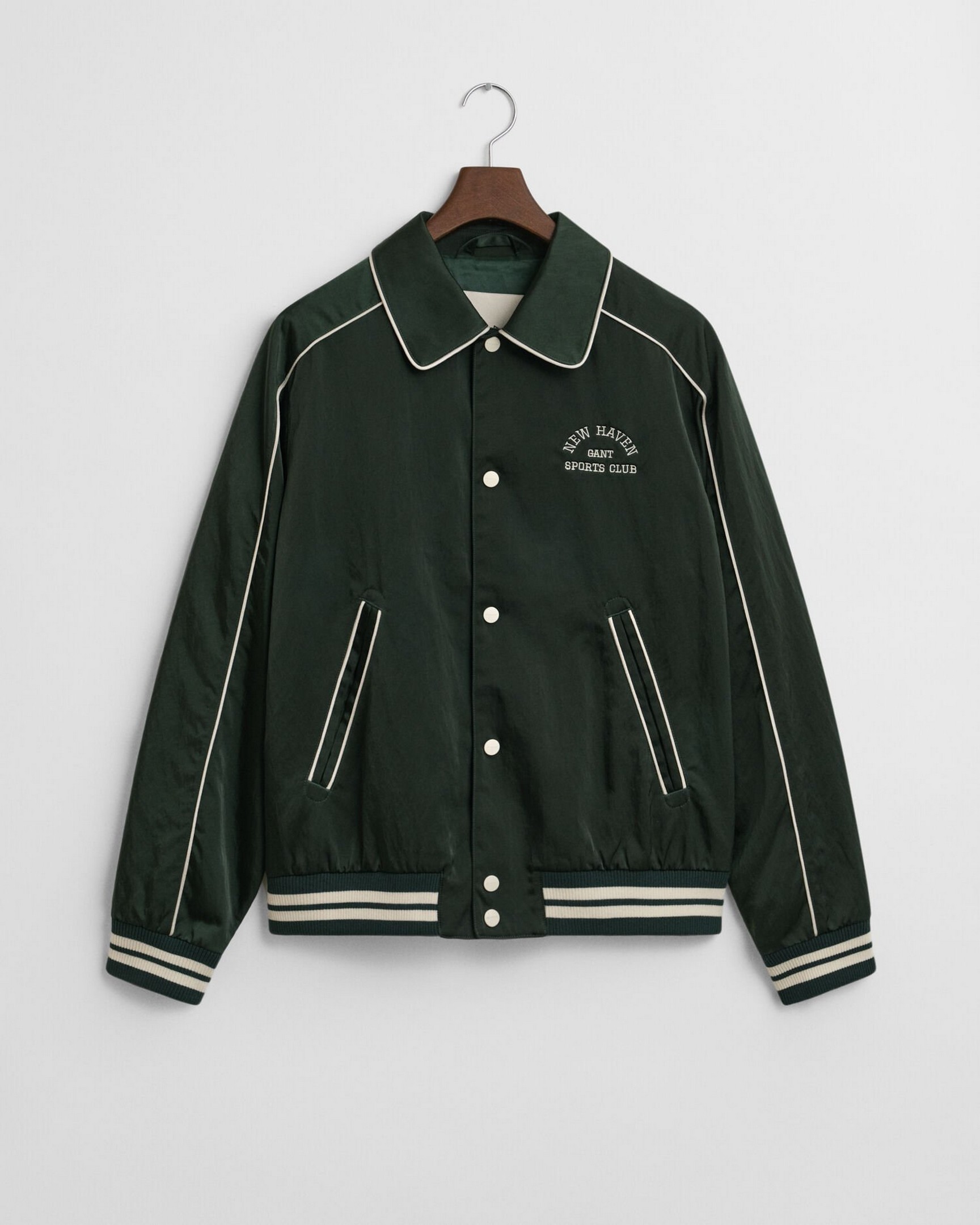 Gant Club Varsity Jacket Tartan Green