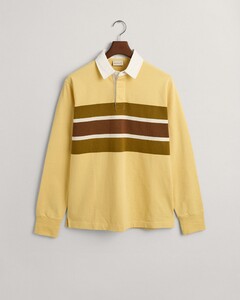 Gant Colorblock Striped Rugger Pullover Light Mustard Yellow