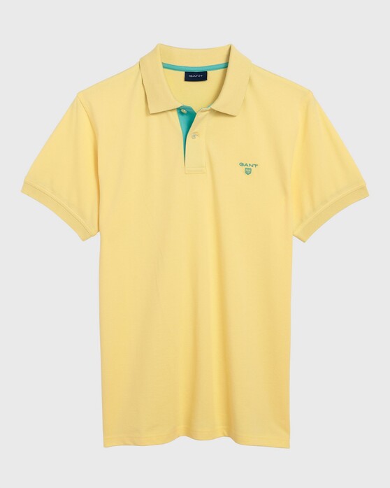 Gant Contrast Collar Piqué Poloshirt Lemon