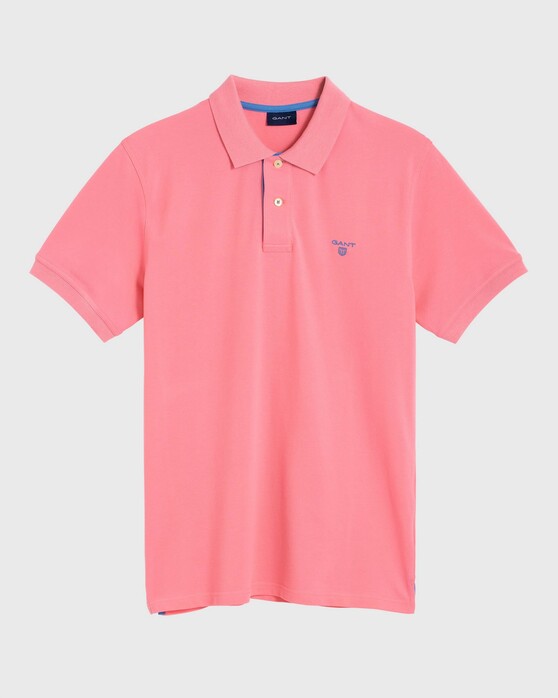 Gant Contrast Collar Piqué Poloshirt Pink Rose
