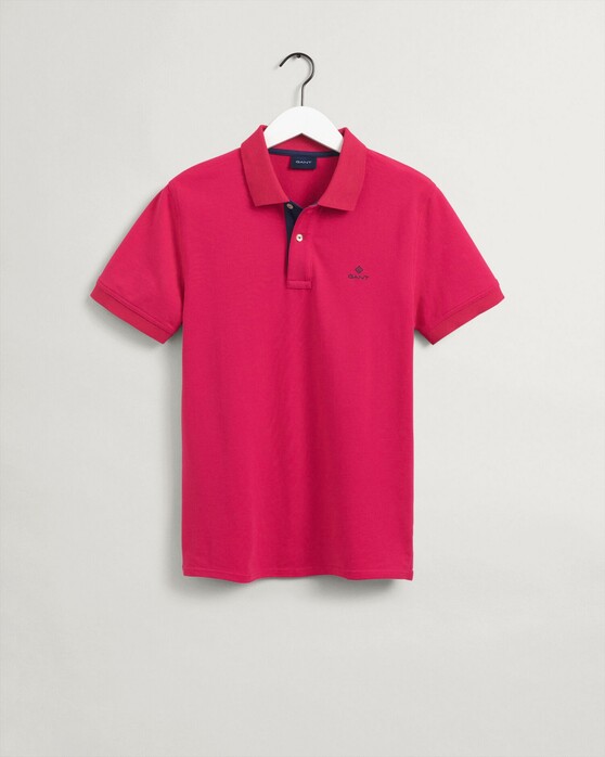 Gant Contrast Collar Pique Poloshirt Sunset Pink