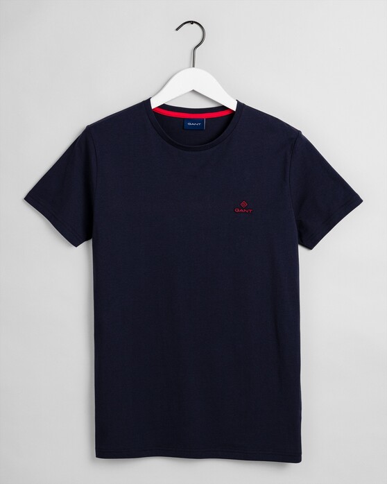 Gant Contrast Logo Short Sleeve T-Shirt Evening Blue