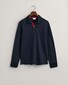 Gant Contrast Piqué Long Sleeve Rugger Pullover Evening Blue