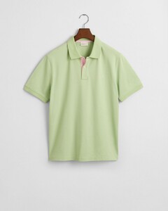 Gant Contrast Piqué Short Sleeve Subtle Stretch Polo Appel