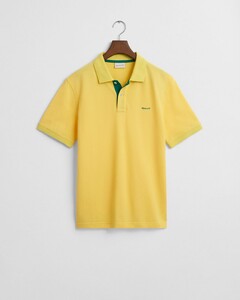 Gant Contrast Piqué Short Sleeve Subtle Stretch Polo Banana Yellow