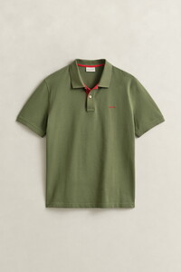 Gant Contrast Piqué Short Sleeve Subtle Stretch Polo Dry Herb Green