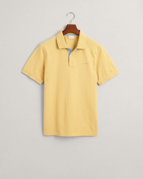 Gant Contrast Piqué Short Sleeve Subtle Stretch Polo Dusty Yellow