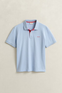 Gant Contrast Piqué Short Sleeve Subtle Stretch Polo Fresh Blue