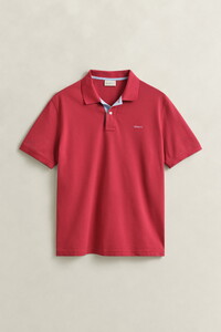 Gant Contrast Piqué Short Sleeve Subtle Stretch Polo Muted Red