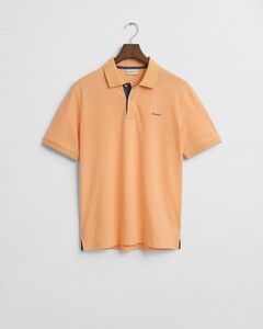 Gant Contrast Piqué Short Sleeve Subtle Stretch Polo Peachy Orange