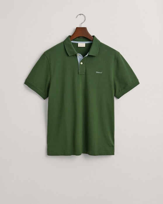 Gant Contrast Piqué Short Sleeve Subtle Stretch Polo Pine Green