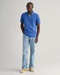 Gant Contrast Piqué Short Sleeve Subtle Stretch Polo Rich Blue