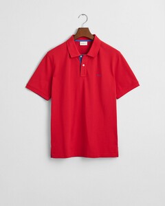 Gant Contrast Piqué Short Sleeve Subtle Stretch Polo Ruby Red