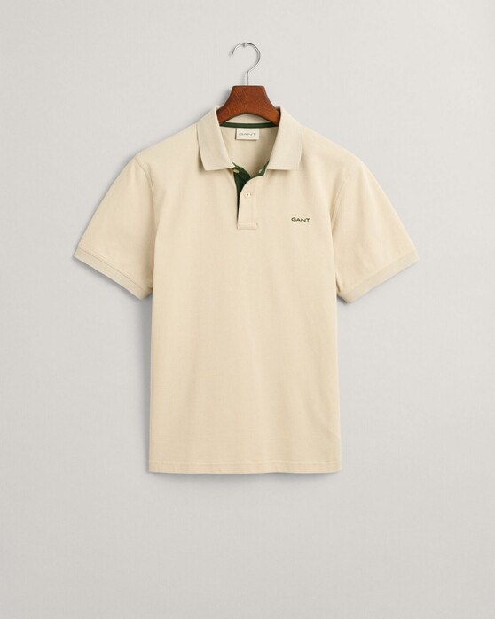 Gant Contrast Piqué Short Sleeve Subtle Stretch Polo Silky Beige