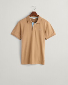 Gant Contrast Piqué Short Sleeve Subtle Stretch Polo Warm Khaki