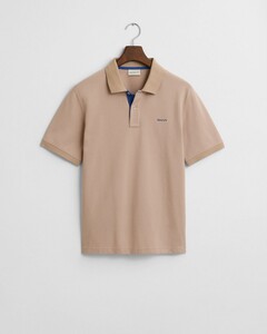 Gant Contrast Piqué Short Sleeve Subtle Stretch Polo Zand