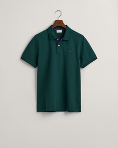 Gant Contrast Piqué Short Sleeve Subtle Stretch Poloshirt Green