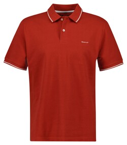 Gant Contrast Tipping Short Sleeve Piqué Polo Iron Red