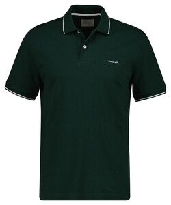 Gant Contrast Tipping Short Sleeve Piqué Polo Tartan Green