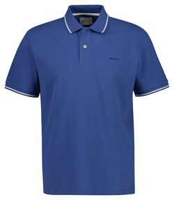 Gant Contrast Tipping Short Sleeve Piqué Polo Vintage Blue