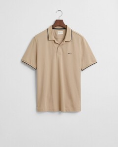 Gant Contrast Tipping Short Sleeve Piqué Polo Zand