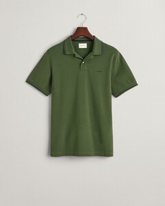 Gant Contrast Tipping Short Sleeve Piqué Poloshirt Pine Green