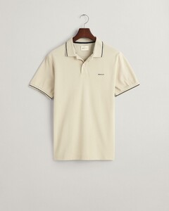 Gant Contrast Tipping Short Sleeve Piqué Poloshirt Silky Beige