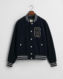 Gant Cord Varsity Jacket G Terry Badge Avond Blauw