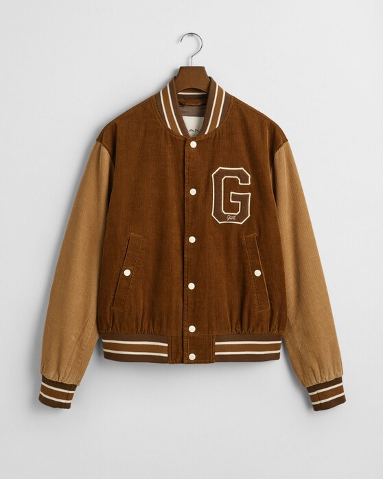 Gant Cord Varsity Jacket G Terry Badge Cacao