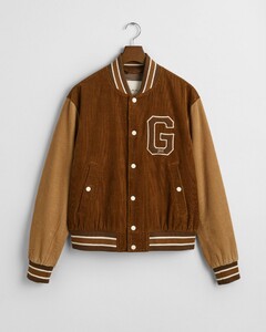 Gant Cord Varsity Jacket G Terry Badge Cocoa