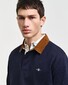 Gant Corduroy Collar Heavy Rugger Pullover Evening Blue