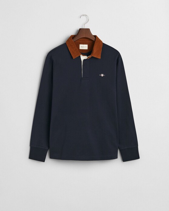 Gant Corduroy Collar Heavy Rugger Trui Avond Blauw