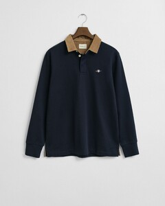 Gant Corduroy Collar Heavy Rugger Trui Avond Blauw