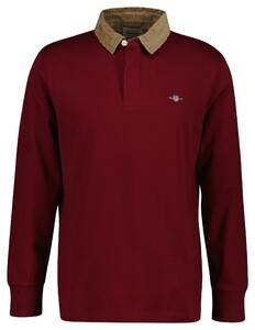 Gant Corduroy Collar Heavy Rugger Trui Plumped Red