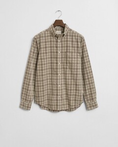 Gant Corduroy Cotton Check Overhemd Greige