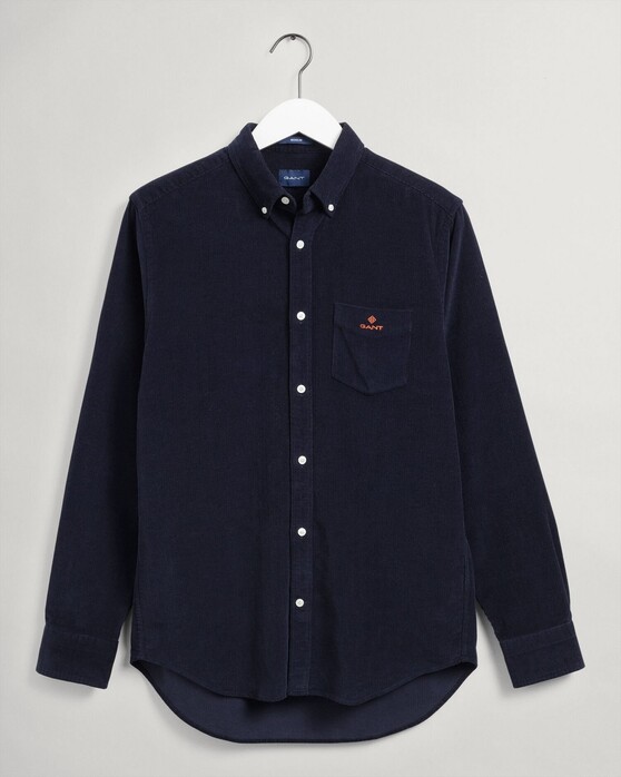 Gant Corduroy Shirt Regular Button Down Overhemd Avond Blauw