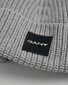 Gant Cotton Blend Rib Knit Beanie Cap / Beanie Grey Melange