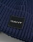 Gant Cotton Blend Rib Knit Beanie Muts Marine