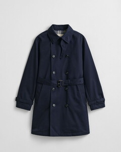 Gant Cotton Blend Trench Coat Evening Blue