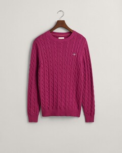 Gant Cotton Cable Crew Neck Pullover Beautyberry Purple