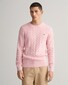 Gant Cotton Cable Crew Neck Pullover Blushing Pink