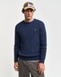 Gant Cotton Cable Crew Neck Pullover Dark Jeansblue Melange