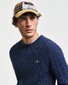 Gant Cotton Cable Crew Neck Pullover Dark Jeansblue Melange