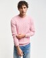 Gant Cotton Cable Crew Neck Pullover Dusty Pink