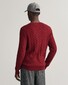 Gant Cotton Cable Ronde Hals Trui Plumped Red