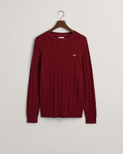 Gant Cotton Cable Ronde Hals Trui Plumped Red