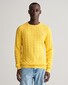 Gant Cotton Cable Ronde Hals Trui Smooth Yellow