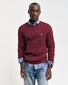 Gant Cotton Cable Ronde Hals Trui Wijnrood